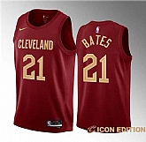 Men's Cleveland Cavaliers #21 Emoni Bates Wine 2023 Draft Icon Edition Stitched Jersey Dzhi ,baseball caps,new era cap wholesale,wholesale hats